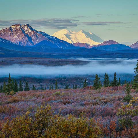 A view of Mount McKinley that can be seen on an Alaska vacation