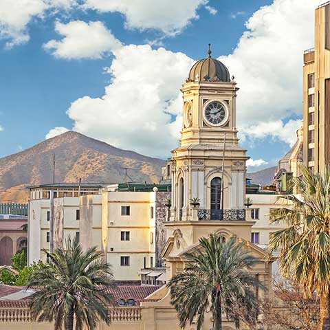 Classic colonial architecture that can be explored in Santiago on a vacation to Chile