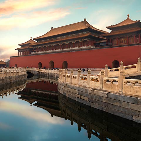 View of Beijing's impressive Forbidden City, built in 1420, that can be seen on a China tour