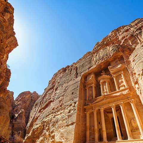 View of Petra as seen on a Jordan escorted tour