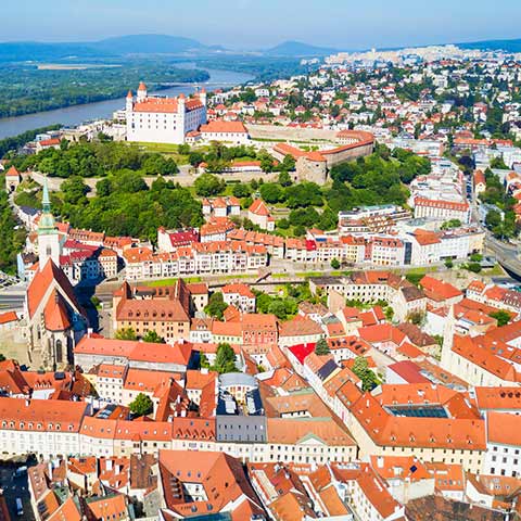 View of Bratislava on an escorted Slovakia vacation